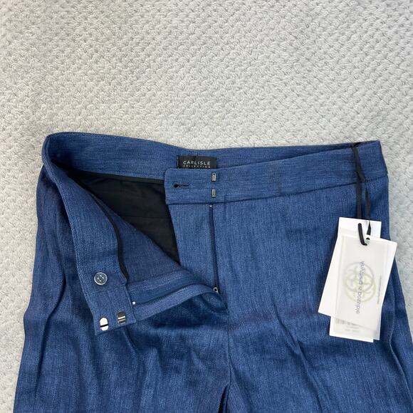Carlisle Collection Womens Pants Christy Linen Blend Straight Leg Sz 4 New - Picture 12 of 14